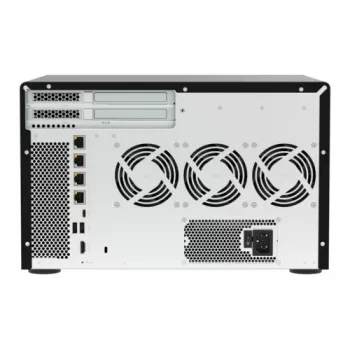 QNAP TVS-h1277AX-R5-16G 12-Bay QuTS hero NAS, AMD EPYC 7232P 8-Core, 64GB DDR4 ECC, 2x25GbE SFP28, 2x2.5GbE, 12x U.2 NVMe/SATA SSD Einschübe