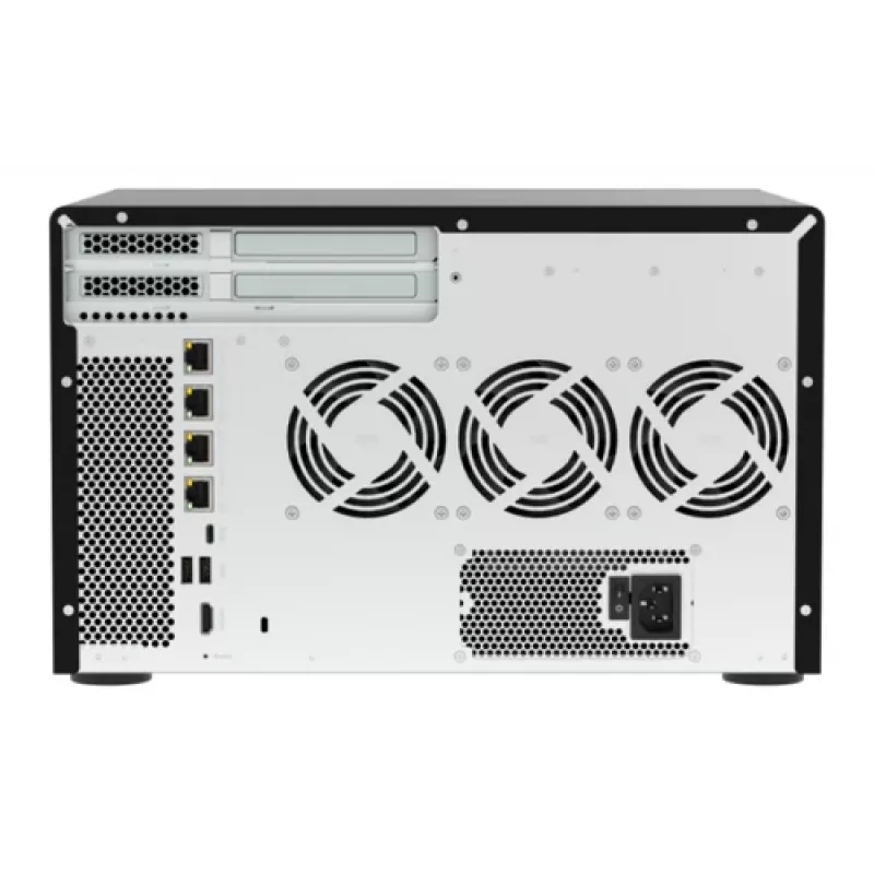 QNAP TVS-h1277AX-R5-16G 12-Bay QuTS hero NAS, AMD EPYC 7232P 8-Core, 64GB DDR4 ECC, 2x25GbE SFP28, 2x2.5GbE, 12x U.2 NVMe/SATA SSD Einschübe
