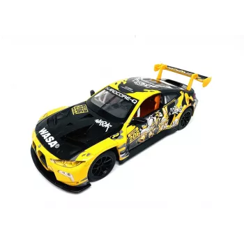 PULIO 1:24 BMW M4 GT3 Die-Cast Modellauto mit Licht und Sound, Pull-back-Aktion, öffnenden Türen