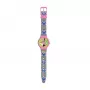 PULIO Analoguhr in Blechdose - Disney Minnie Maus, rosa PU-Lederarmband, Quarzwerk, 30mm Metallgehäuse, spritzwassergeschützt, Mädchen ab 6 Jahren