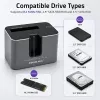 Qoltec 2in1 HDD SSD Docking Station SATA M.2 NVMe mit Klonfunktion, USB-C 3.2 Gen 2, 10Gbps, bis zu 28TB, Aluminium