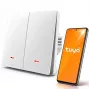 QOLTEC Smart Light Switch WiFi 2-Gang Timer Tuya Weiß