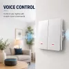 QOLTEC Smart Light Switch WiFi 2-Gang Timer Tuya Weiß