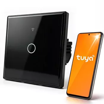 Qoltec Smart Touch Lichtschalter 1-fach Wi-Fi Timer Tuya Weiß