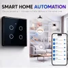 Qoltec Smart Touch Lichtschalter 4-fach Wi-Fi Timer Tuya | Gehärtetes Glas | Weiß