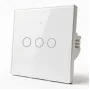 Qoltec Smart Touch Lichtschalter 3-fach Wi-Fi Timer Tuya Weiß