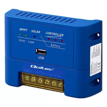 QOLTEC MPPT 15A Solarladeregler 12V/24V für LiFePO4, Gel, AGM, Flooded, Sealed Lead-Acid mit LCD und RS485