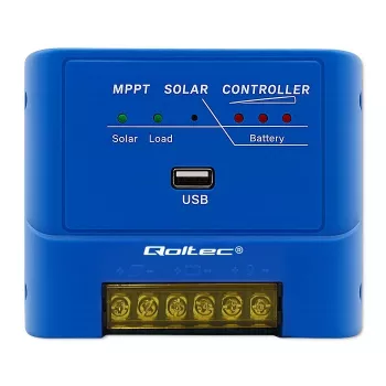 QOLTEC MPPT 15A Solarladeregler 12V/24V für LiFePO4, Gel, AGM, Flooded, Sealed Lead-Acid mit LCD und RS485