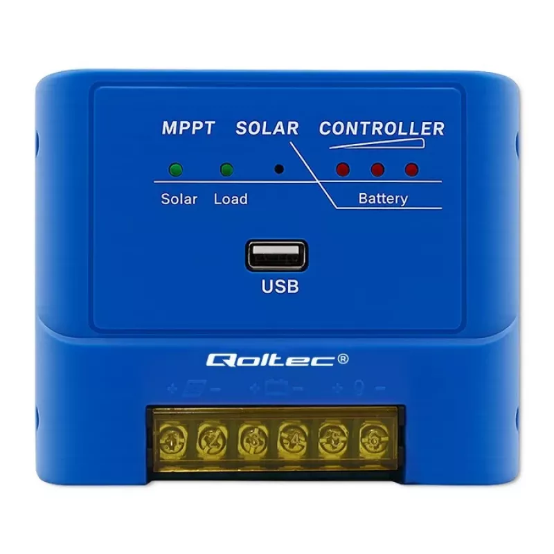 QOLTEC MPPT 15A Solarladeregler 12V/24V für LiFePO4, Gel, AGM, Flooded, Sealed Lead-Acid mit LCD und RS485