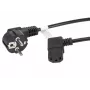 LANBERG CA-C13C-12CC-0030-BK 3m Winkel-Schuko auf IEC C13 Netzkabel, H05VV-F 3G1.0, VDE, Schwarz