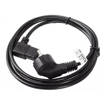 LANBERG CA-C13C-12CC-0030-BK 3m Winkel-Schuko auf IEC C13 Netzkabel, H05VV-F 3G1.0, VDE, Schwarz