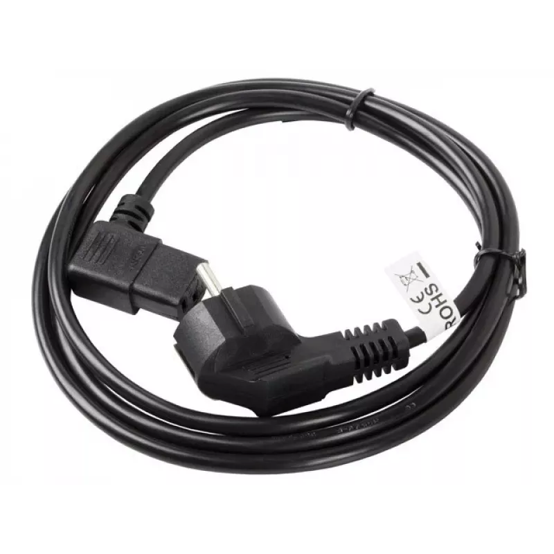LANBERG CA-C13C-12CC-0030-BK 3m Winkel-Schuko auf IEC C13 Netzkabel, H05VV-F 3G1.0, VDE, Schwarz