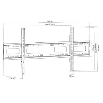 MACLEAN MC-420 Feste TV-Wandhalterung für 43-120 Zoll Bildschirme, 120 kg, VESA bis 900x600, Schwarz