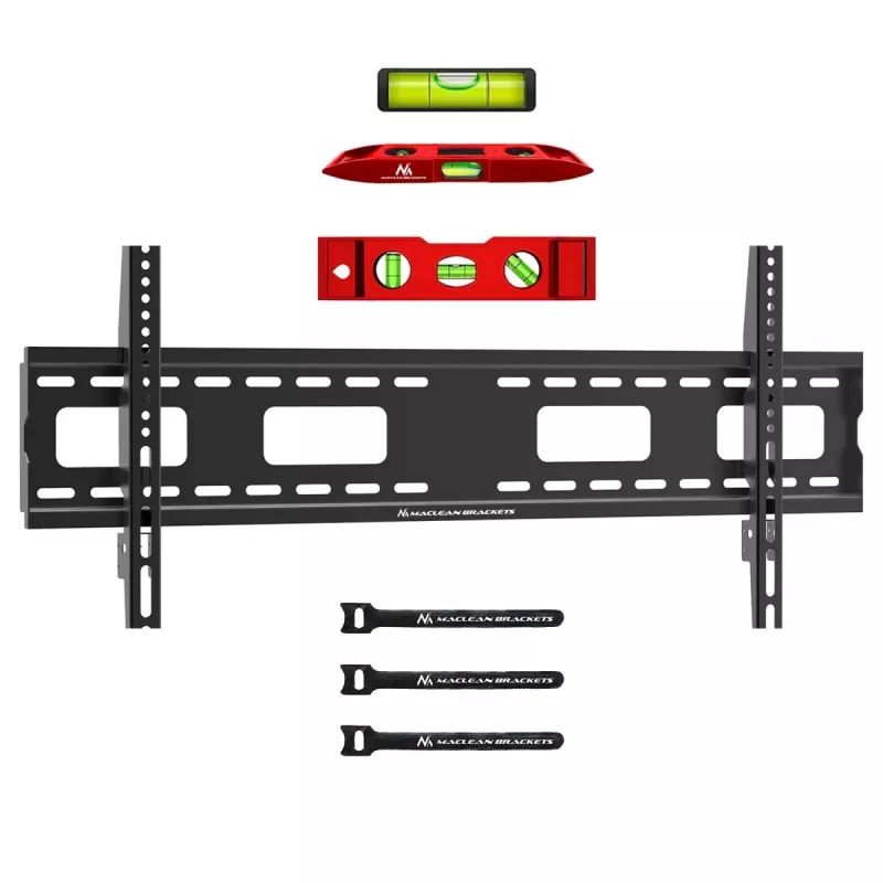 MACLEAN MC-420 Feste TV-Wandhalterung für 43-120 Zoll Bildschirme, 120 kg, VESA bis 900x600, Schwarz