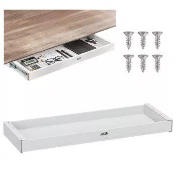 ERGO OFFICE Flache Untertisch-Schublade ER-302 W Weiß