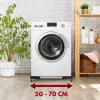 MACLEAN Mobile Waschmaschinen-Untergestell MC-118 B, verstellbar 450-700 mm, 200 kg Belastung, 4 feststellbare Rollen, Schwarz