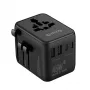 Crong One World Travel Adapter GaN 45W UK/EU/US/AU Schwarz