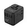 Crong One World Travel Adapter GaN 45W UK/EU/US/AU Schwarz