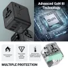 Crong One World Travel Adapter GaN 45W UK/EU/US/AU Schwarz
