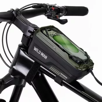 WILDMAN GX200 Fahrrad-Rahmentasche mit Handyhalter, Grün