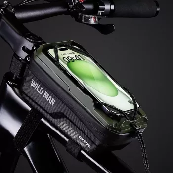 WILDMAN GX200 Fahrrad-Rahmentasche mit Handyhalter, Grün