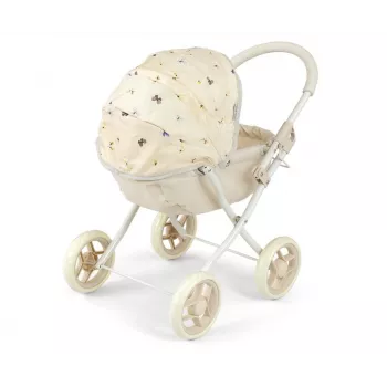 MILLY MALLY Puppenwagen Dori NATURE - Naturholz, klassisches skandinavisches Design, für Puppen bis 45 cm, ab 12 Monaten