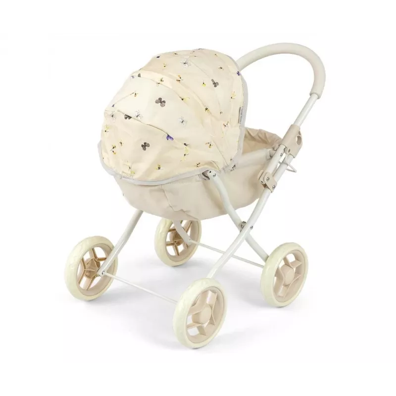 MILLY MALLY Puppenwagen Dori NATURE - Naturholz, klassisches skandinavisches Design, für Puppen bis 45 cm, ab 12 Monaten