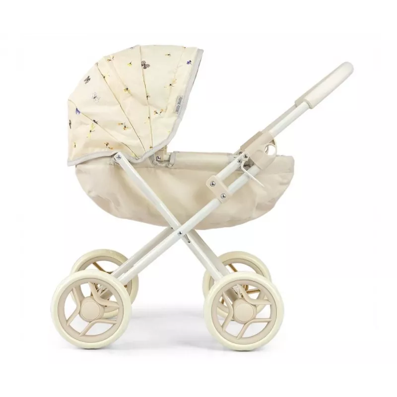 MILLY MALLY Puppenwagen Dori NATURE - Naturholz, klassisches skandinavisches Design, für Puppen bis 45 cm, ab 12 Monaten