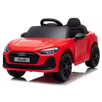 LEAN CARS Audi A5L HL788 Rot 12V Elektro-Kinderauto mit elternferngesteuerter Fernbedienung, EVA-Rädern, LED-Leuchten, Musikpanel, Sicherheitsgurt, Öko-Leder-Sitz, für Kinder von 3-6 Jahren