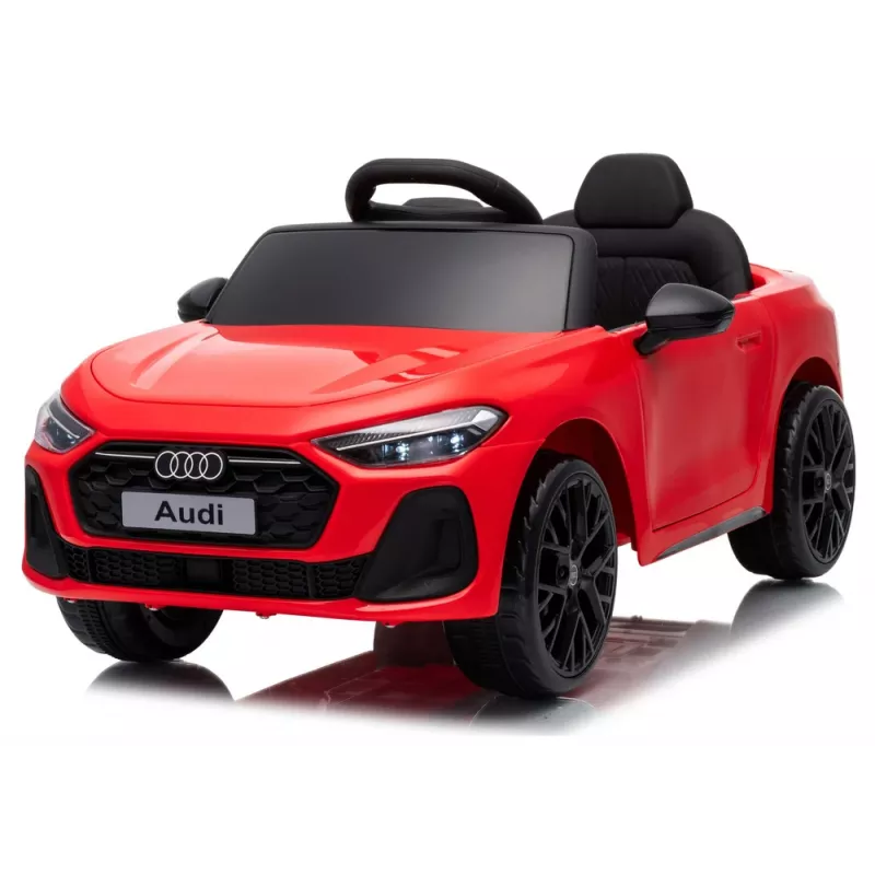 LEAN CARS Audi A5L HL788 Rot 12V Elektro-Kinderauto mit elternferngesteuerter Fernbedienung, EVA-Rädern, LED-Leuchten, Musikpanel, Sicherheitsgurt, Öko-Leder-Sitz, für Kinder von 3-6 Jahren