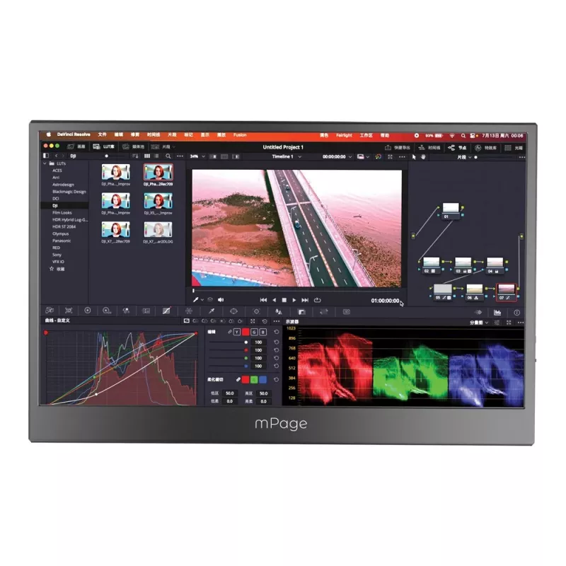 MAXCOM Tragbarer Monitor Mpage 15 - 15,6 Zoll Full HD IPS USB-C HDR10 Aluminium