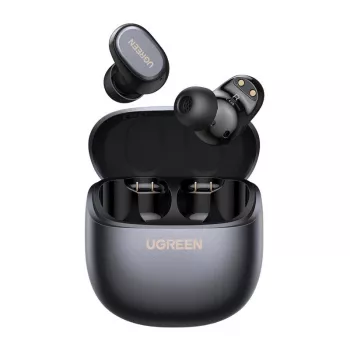 UGREEN WS220 TWS True Wireless Bluetooth 5.0 Ohrhörer mit Ladecase, Touch-Steuerung, IPX4 Wasserschutz, eingebautem Mikrofon, 16h Gesamtakkulaufzeit - Schwarz