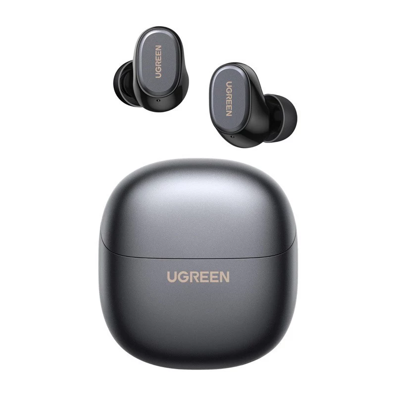 UGREEN WS220 TWS True Wireless Bluetooth 5.0 Ohrhörer mit Ladecase, Touch-Steuerung, IPX4 Wasserschutz, eingebautem Mikrofon, 16h Gesamtakkulaufzeit - Schwarz