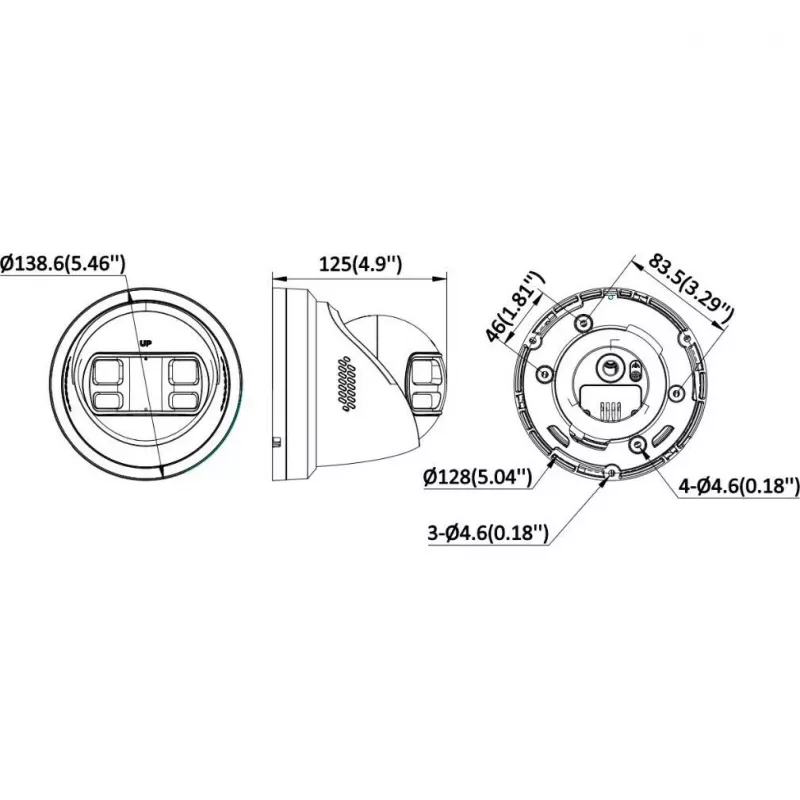 Hikvision DS-2CD2387G3P-LIS2UY/SL(180°)/O-STD Schwarz 8 MP Panorama-Netzwerkkamera