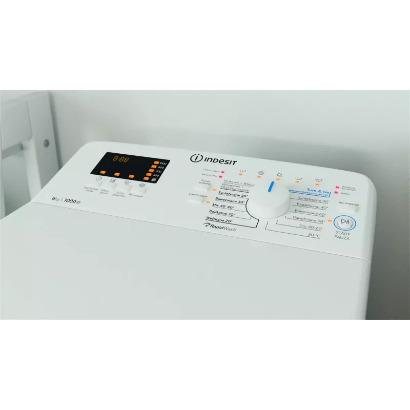 Indesit BTWWS60400PLN Toplader-Waschmaschine, 6 kg, 1000 U/min, Weiß