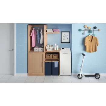 Indesit BTWS50400PLN Toplader-Waschmaschine, 5 kg, 1000 U/min, Weiß, Energieeffizienzklasse E