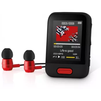 SENCOR SFP 7716BK MP3/MP4-Player 16 GB Schwarz mit Bluetooth, 1,8-Zoll-Display