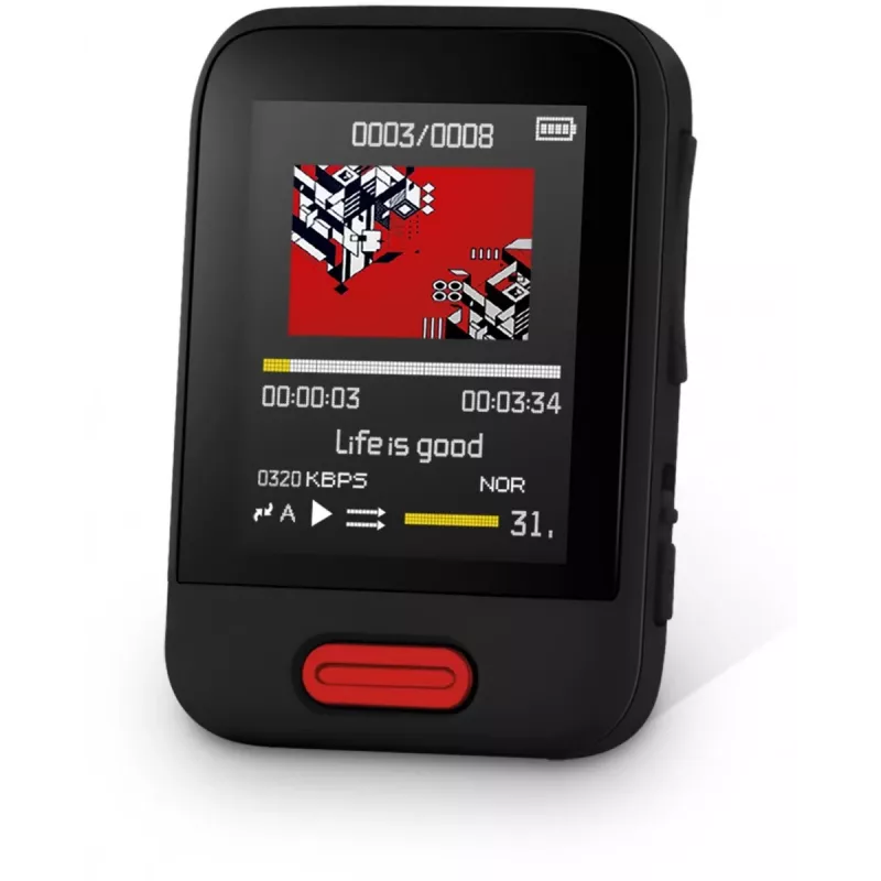 SENCOR SFP 7716BK MP3/MP4-Player 16 GB Schwarz mit Bluetooth, 1,8-Zoll-Display