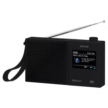 SENCOR SRD 7790B DAB+ Radio mit FM, Bluetooth, USB, 2,4 Zoll LCD, Akku