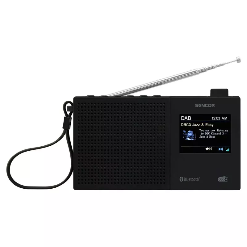 SENCOR SRD 7790B DAB+ Radio mit FM, Bluetooth, USB, 2,4 Zoll LCD, Akku