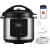 CONCEPT CK8001 Multikocher, 5L, 900W, 10 Programme, LED, antihaftbeschichteter Keramiktopf, Startzeitvorwahl, Warmhaltefunktion, Schwarz/Silber