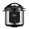 CONCEPT CK8001 Multikocher, 5L, 900W, 10 Programme, LED, antihaftbeschichteter Keramiktopf, Startzeitvorwahl, Warmhaltefunktion, Schwarz/Silber