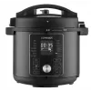 CONCEPT CK8000 Multikocher mit Heißluftfritteusen-Funktion, 6L Topf, 3,5L Korb, 1500W, 10 Programme, Schwarz/Silber
