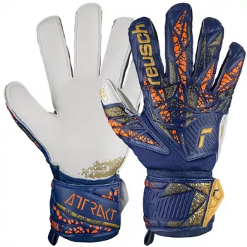 Reusch Attrakt Grip Torwarthandschuhe Tiefblau/Weiß/Leuchtendes Orange Größe 11