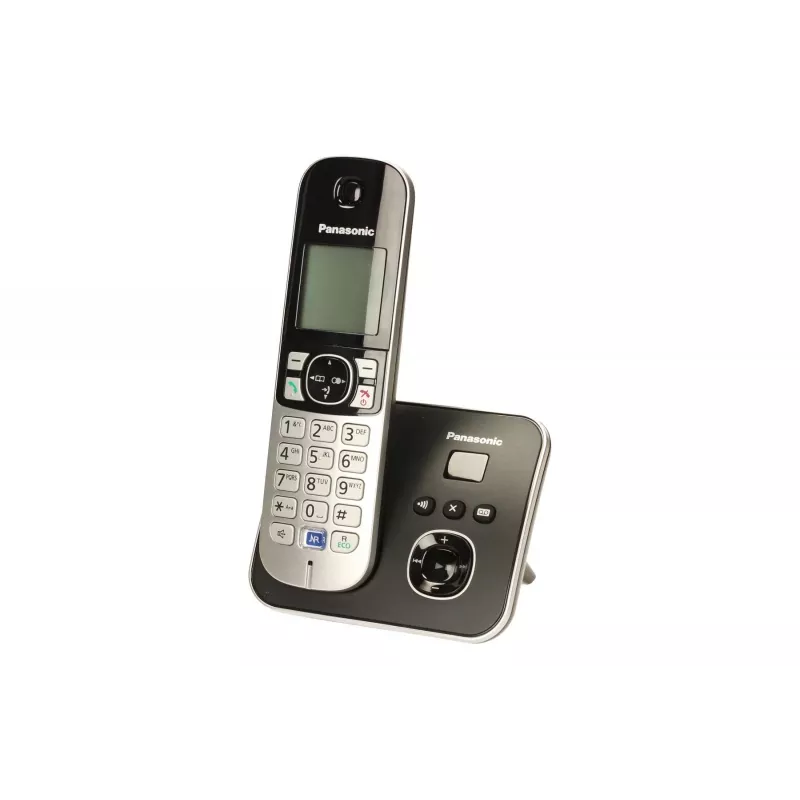 Panasonic KX-TG6821 DECT schnurloses Telefon mit Anrufbeantworter, Schwarz