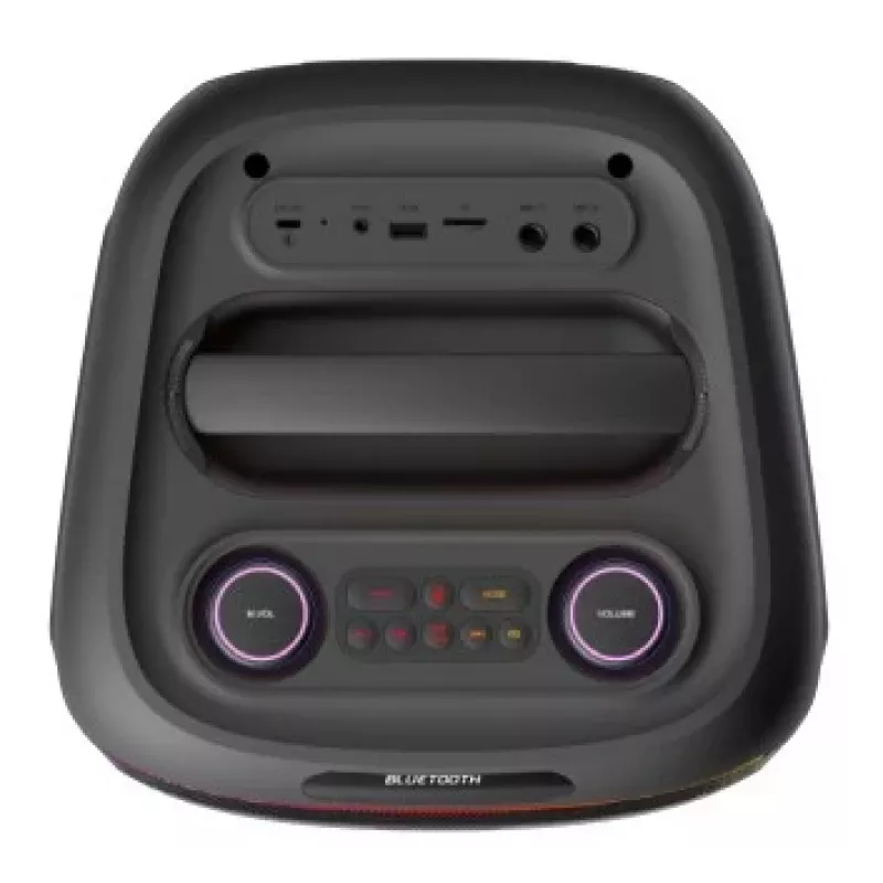 Denver BPS-270 Tragbarer Party-Lautsprecher mit Bluetooth, 400W PMPO, LED-Lichteffekten, Karaoke, FM-Radio, USB/SD/AUX, Mikrofoneingang, Schwarz