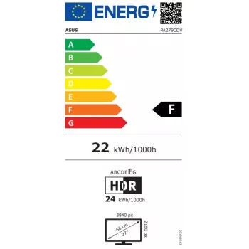 ASUS ProArt Display OLED PA279CDV 26,5 Zoll 4K UHD OLED Monitor mit 120Hz, HDR, USB-Hub, höhenverstellbar, Schwarz/Silber