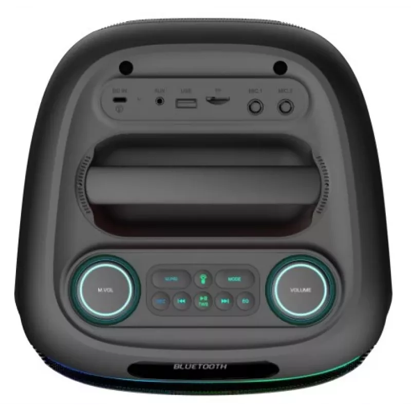 DENVER BPS-170 400W Bluetooth-Party-Lautsprecher mit RGB-Lichtern, TWS, Karaoke, FM-Radio, USB/SD/AUX/Mikrofon-Eingängen