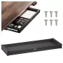ERGO OFFICE Flache Untertisch-Schublade ER-302 B – Stahl-Schublade mit Gleitführung, Schwarz