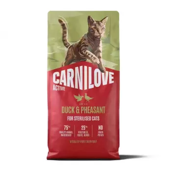 CARNILOVE ACTIVE Katzen-Trockenfutter mit Ente & Fasan für kastrierte erwachsene Katzen aller Rassen 6 kg